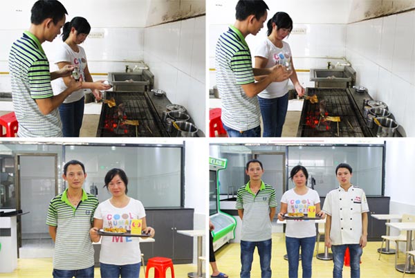深圳公明烧烤培训学员学习过程